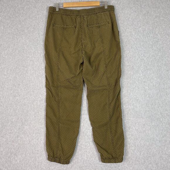 Anthropologie Green Polka Dot Flocked High Waisted Joggers Size Medium - Picture 6 of 11